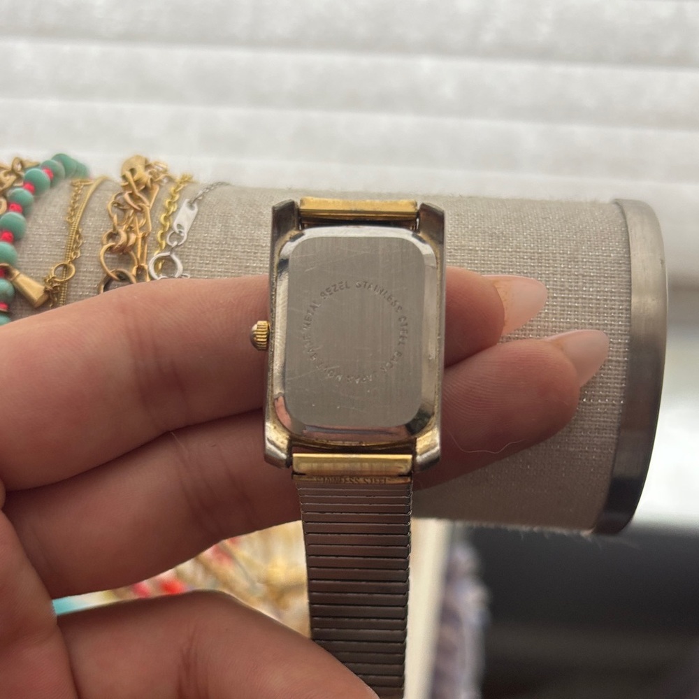 Persona Two-Tone Rectangular Watch - Picture 2 of 4